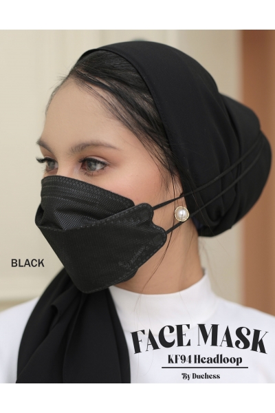 DUCHESS FACE MASK K94 HEADLOOP - BLACK DUCHESS FACE MASK K94 HEADLOOP - BLACK